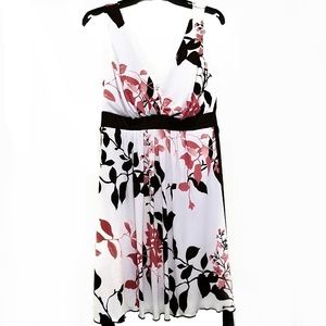 Sleeveless Floral Print Empire Waist Dress